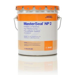 A 1.5-gallon pail of MasterSeal NP2, a non-sag polyurethane sealant.