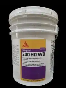 A 5-gallon bucket of Sikagard 200 HD WB, formerly known as Masterkure HD 200WB