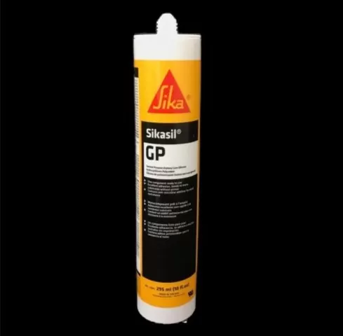 Picture of a tube of Sika brand Sikasil GP Sealant