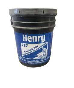 A backgroundless picture of a 5 gallon bucket of Henry 787 Elastomeric.