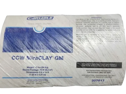 Full label of MiraClay GM waterproofing membrane